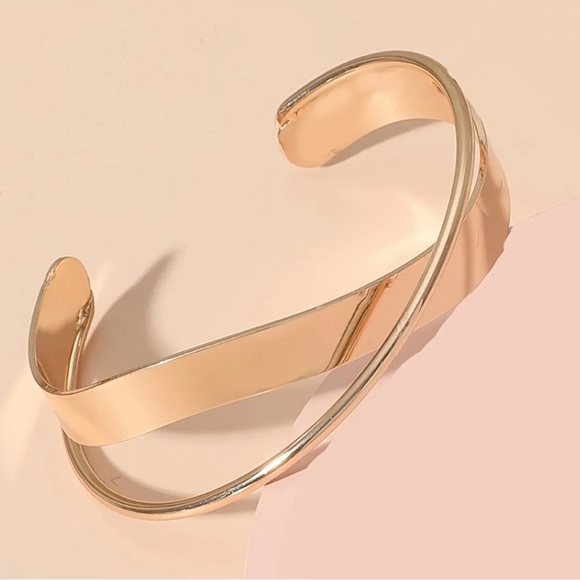 NEW NORDSTROM REVOLVE Duo Double Slim Band Twisted Bracelet Bangle Cuff Jewelry - Picture 1 of 14